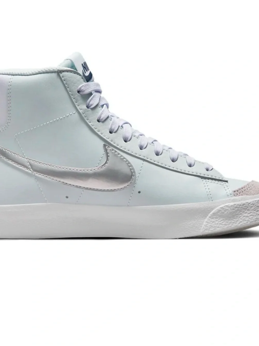 Nike Women's Blazer Mid Lace-Up in Platinum Grape & Metallic Silver